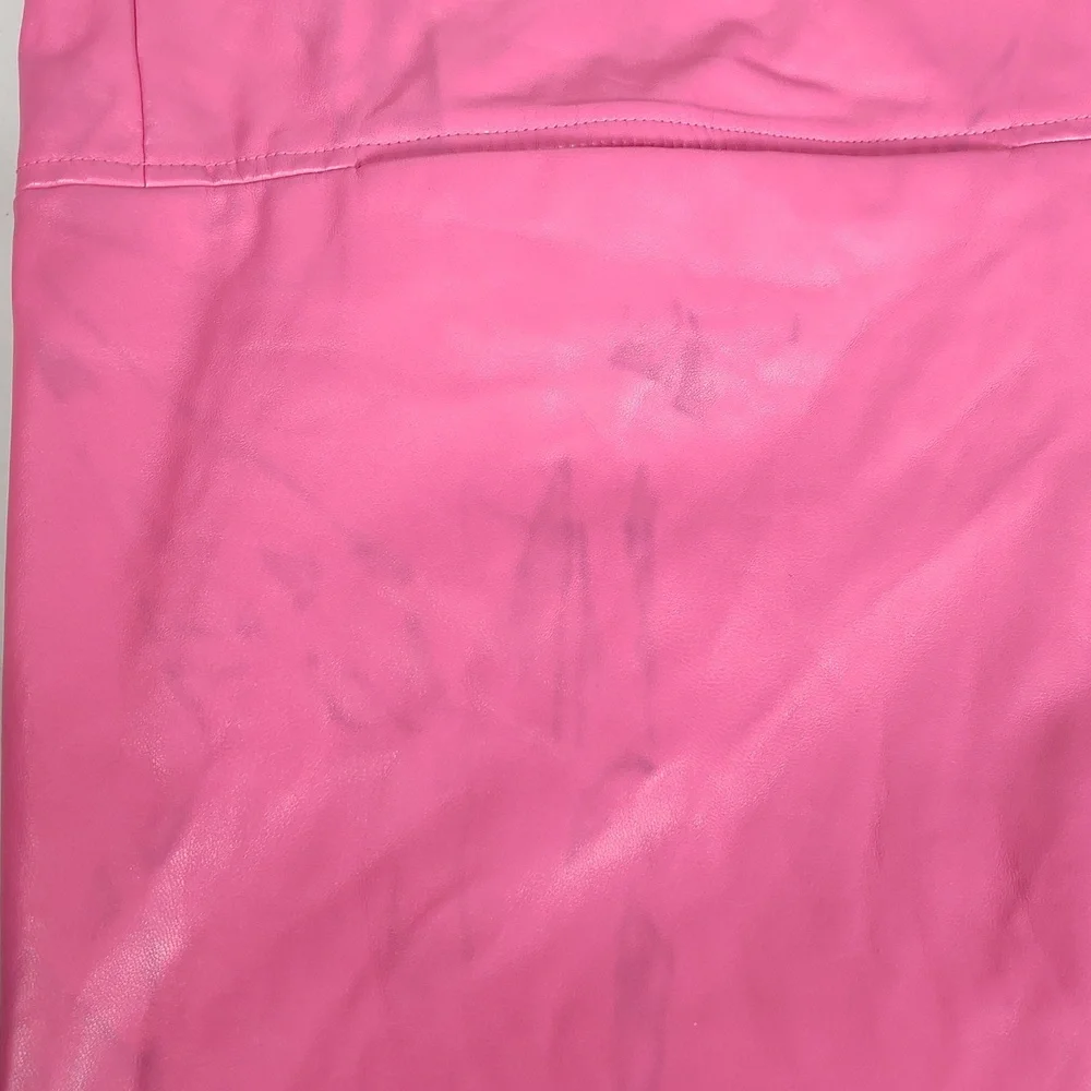 Anthropologie Hutch pink vegan faux leather‎ blazer jacket XL